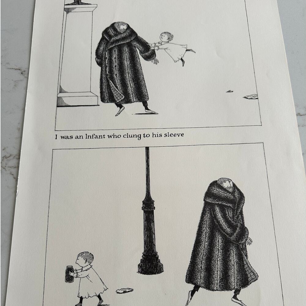 Edward Gorey Chinese Obelisks Panels Art Print 16x11" Gothic ~ 260217-WH 776